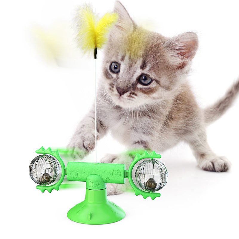 Cat Rotating Windmill Multi-Function Toys Itch Scratching Device
