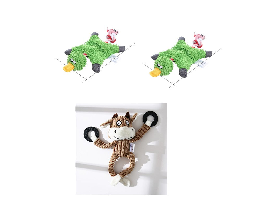 Pet Toy Donkey Shape Corduroy Chew Toy For Dogs