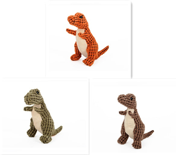 Dinosaur Pet Toys Plush Stuffing Squeakers