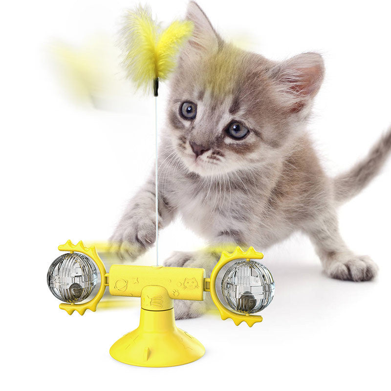 Cat Rotating Windmill Multi-Function Toys Itch Scratching Device