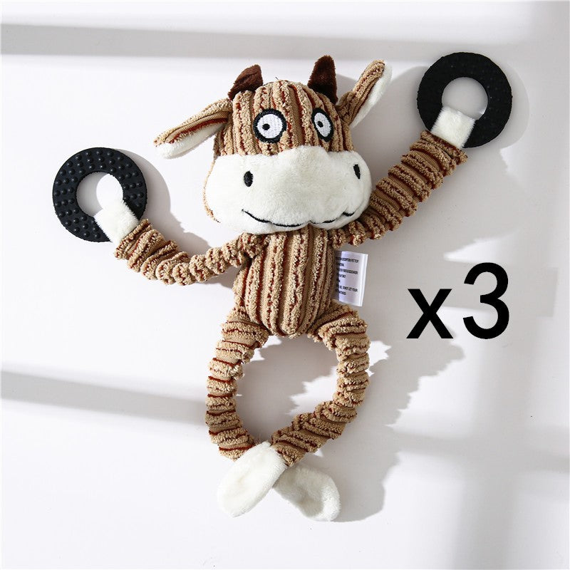 Pet Toy Donkey Shape Corduroy Chew Toy For Dogs