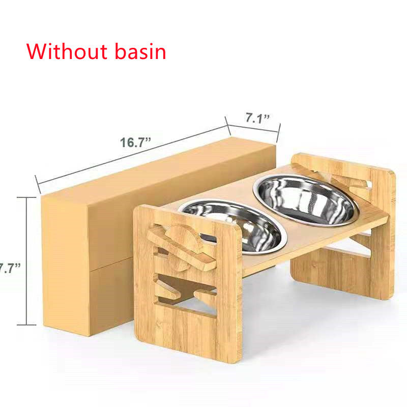 Dog Rice Stainless Steel Double Bowl Folding