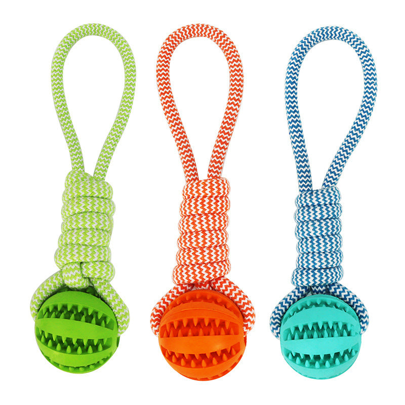 Dog Toys Treat Balls Interactive Hemp Rope Rubber