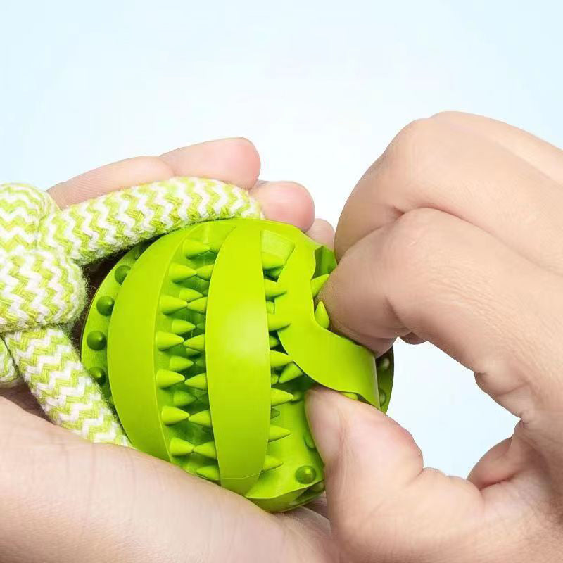 Dog Toys Treat Balls Interactive Hemp Rope Rubber