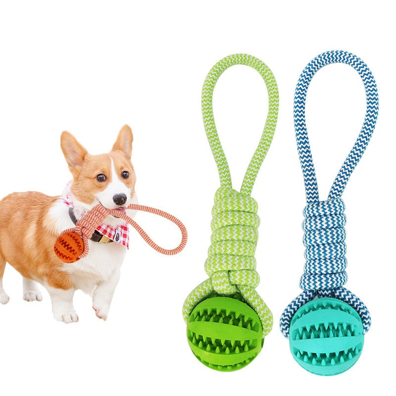 Dog Toys Treat Balls Interactive Hemp Rope Rubber