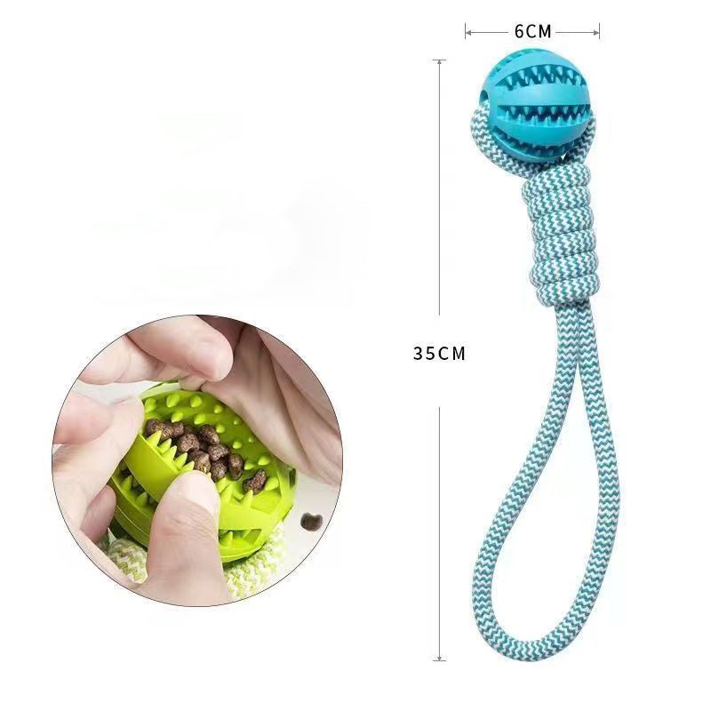 Dog Toys Treat Balls Interactive Hemp Rope Rubber